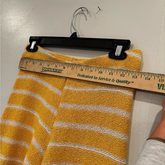 Zara Striped Yellow Women's Pants size M crochet casual summer country garden - Picture 8 of 11